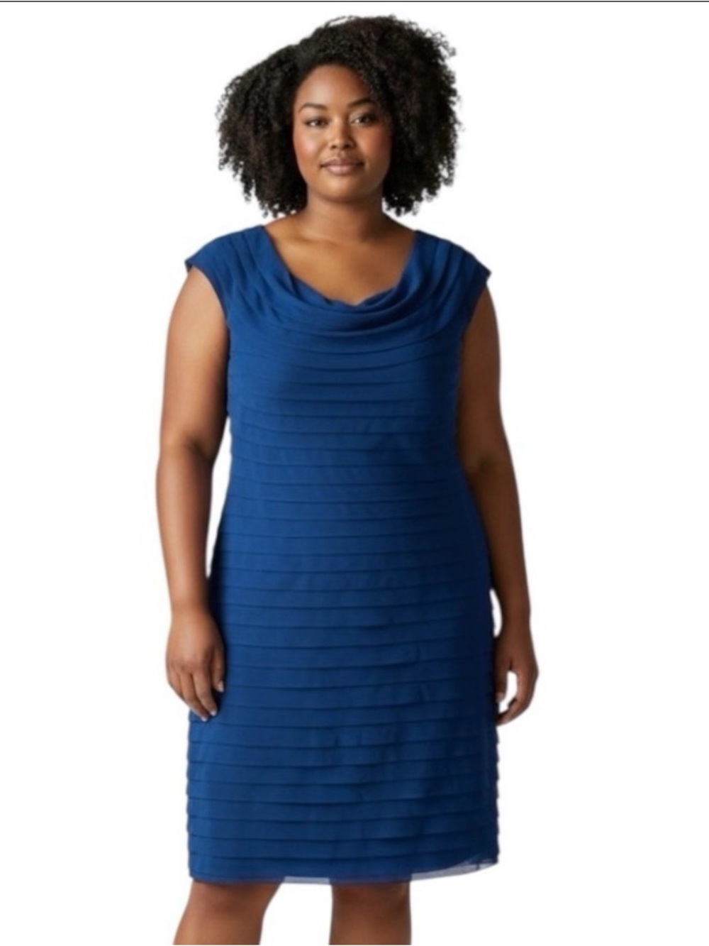 Collection Dressbarn Woman 16 Navy Ruffle Mother of The Bride Semi Formal Dress